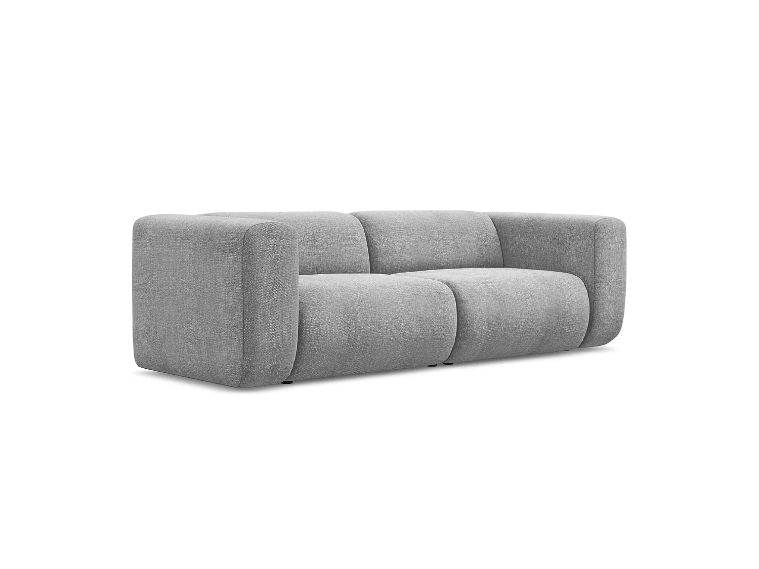 Modulares 3-Sitzer Sofa - - Chenille - Hellgrau - BARI