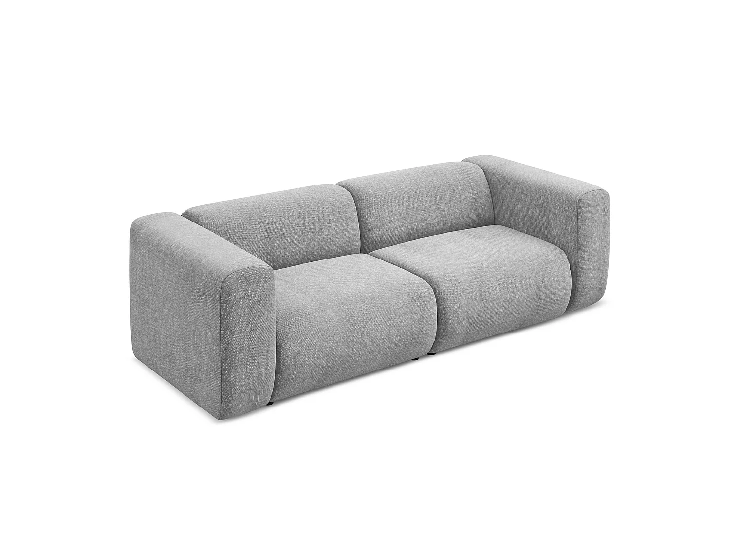 Modulares 3-Sitzer Sofa - - Chenille - Hellgrau - BARI