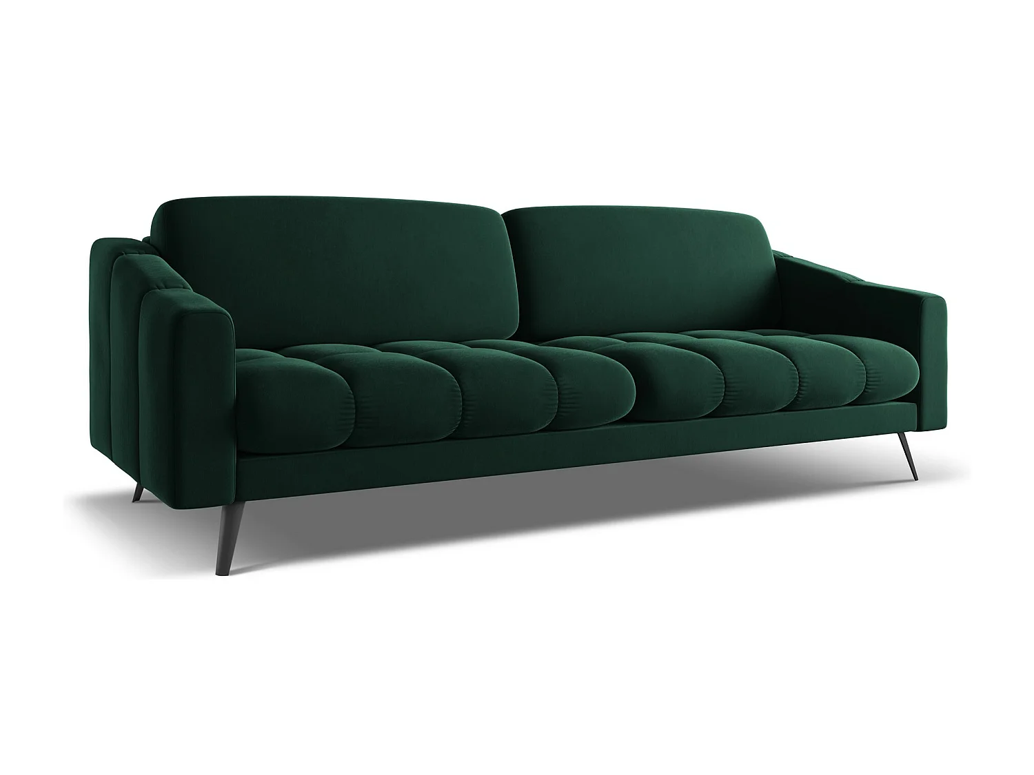 4-Sitzer Sofa - - Samt - Flaschengrün - NALU