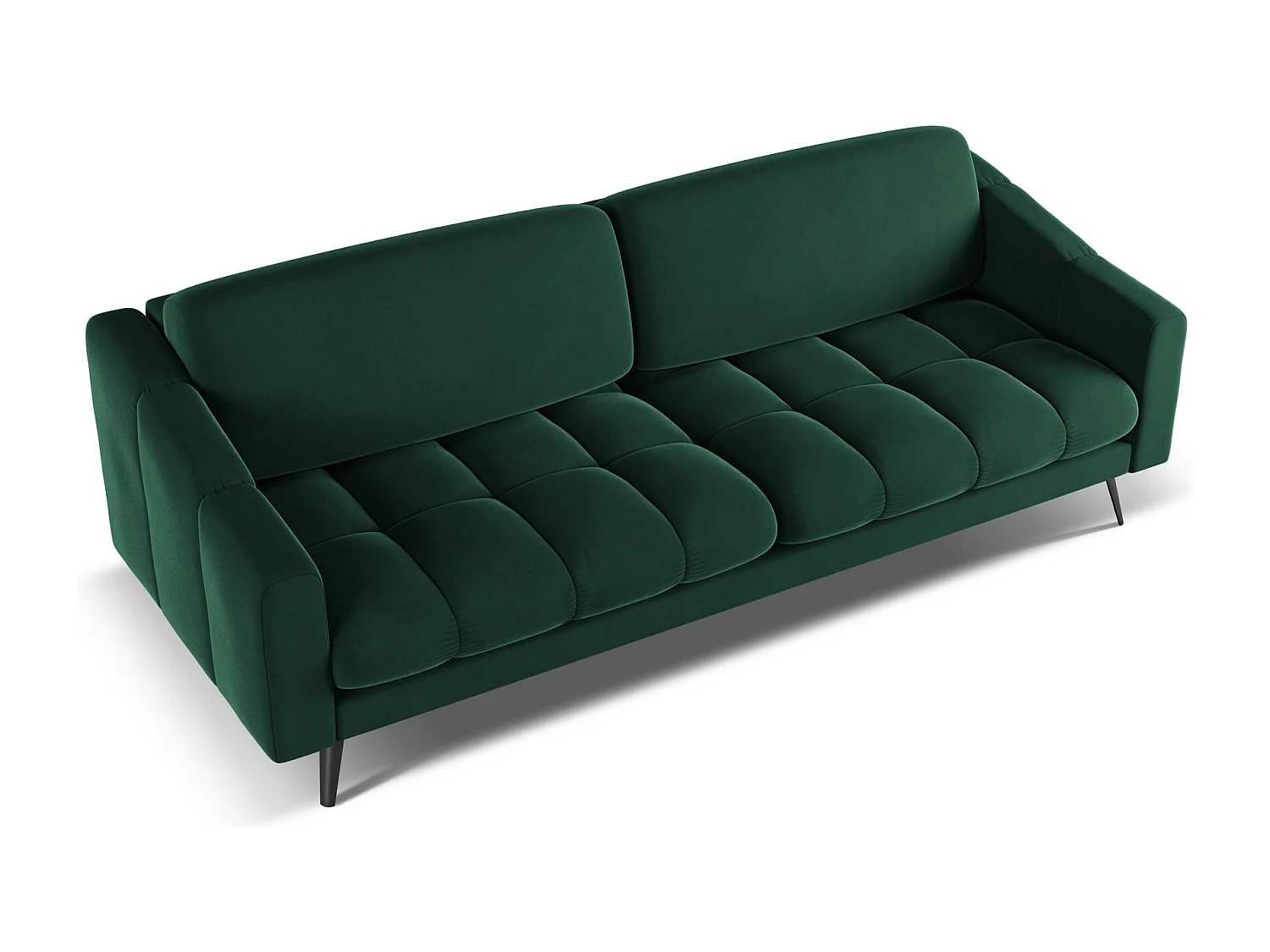 4-Sitzer Sofa - - Samt - Flaschengrün - NALU
