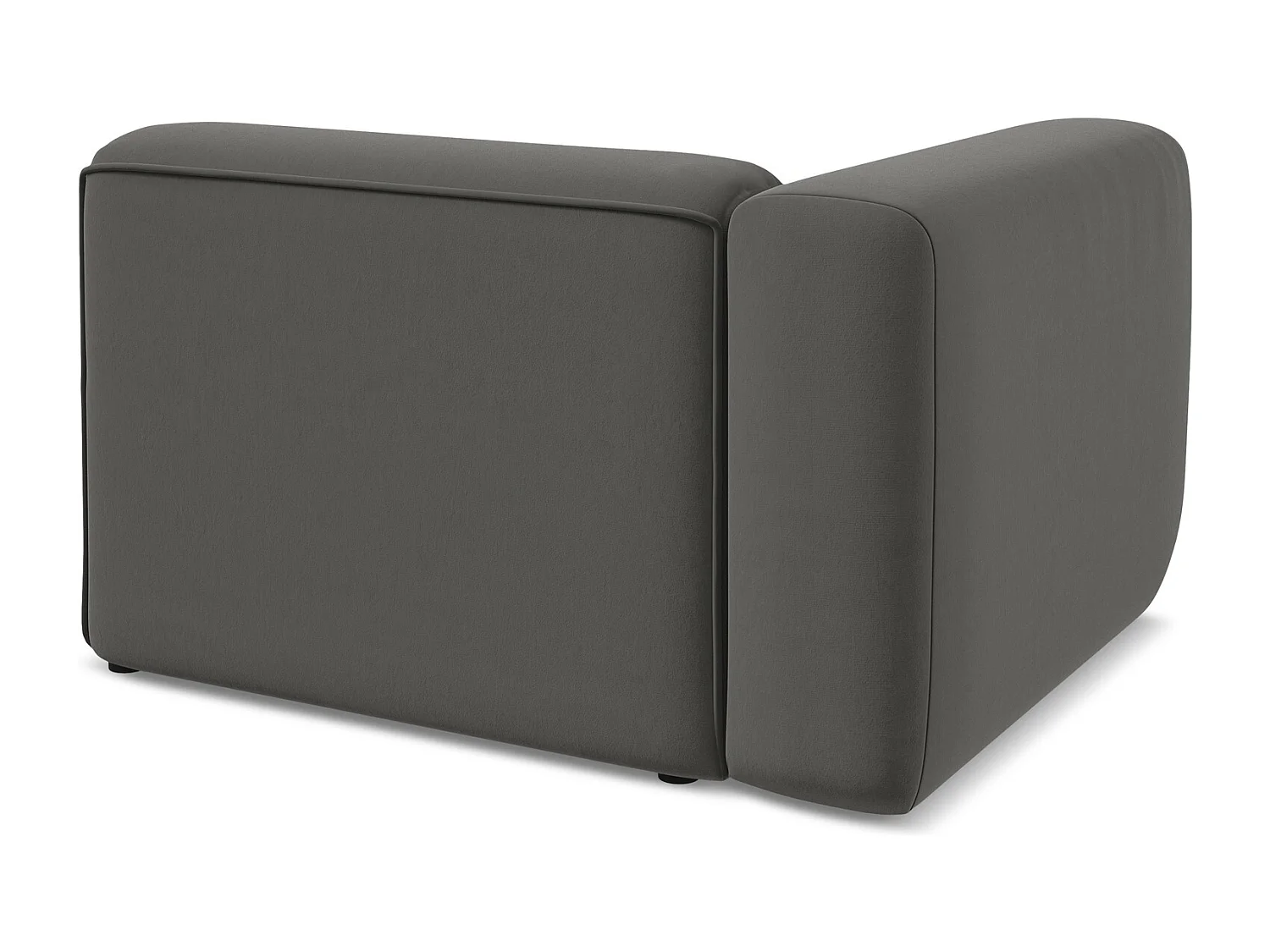 Module avec accoudoirs gauche en velours - acier - EKAHI