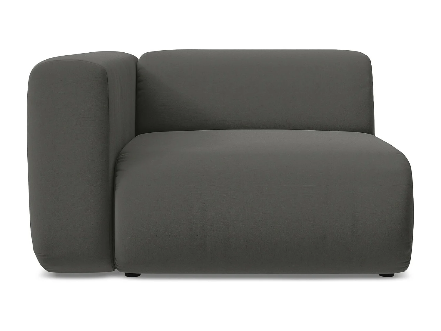 Module avec accoudoirs gauche en velours - acier - EKAHI