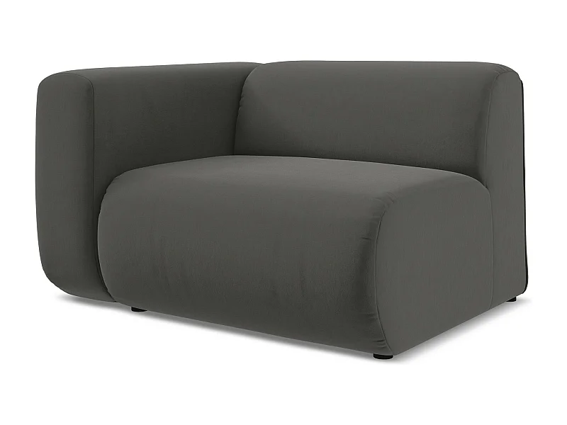 Module avec accoudoirs gauche en velours - acier - EKAHI