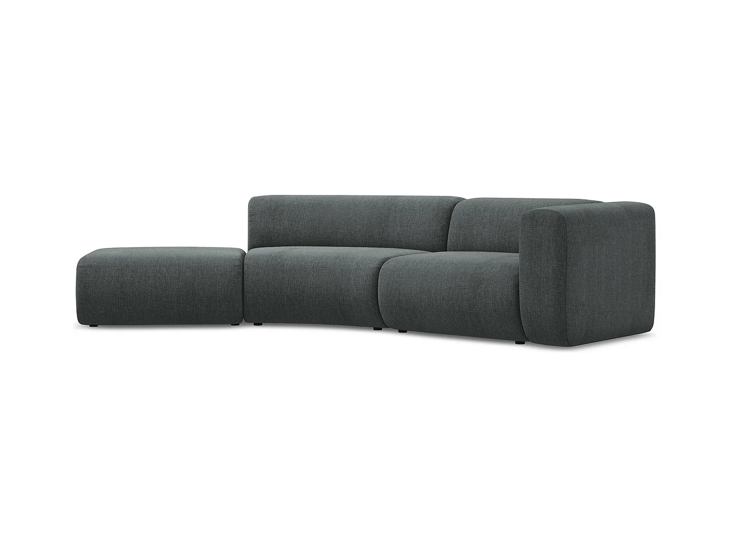 Canapé modulable 4 places gauche en tissu chenille - graphite - EKAHI