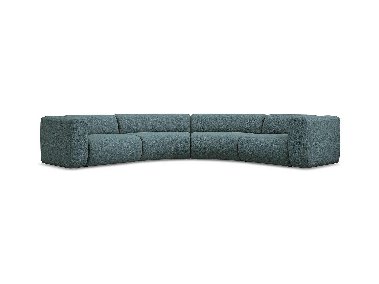 Modulares Ecksofa - - Strukturstoff - Jeans - EKAHI