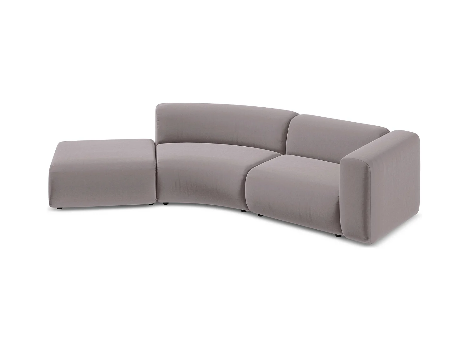 Canapé modulable 4 places gauche en velours - lavande - EKAHI