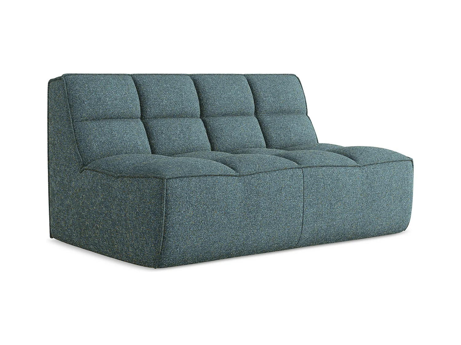 Canapé modulable 2 places en tissu texturé - jeans - KALAI