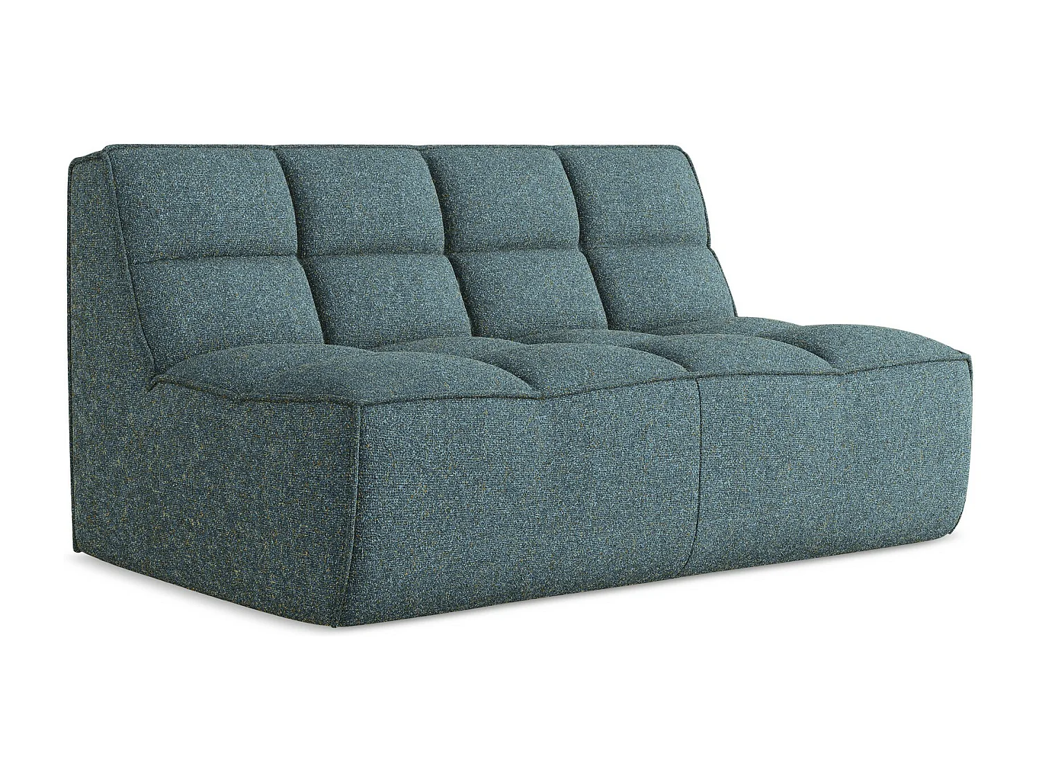 Modułowa sofa 2-osobowa - z tkaniny strukturalnej - jeans - KALAI