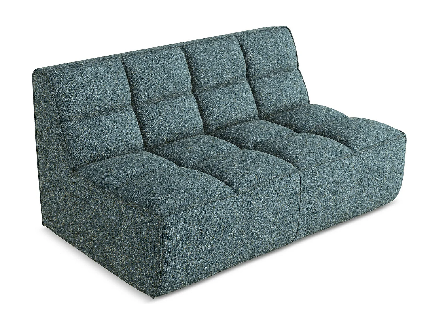 Modułowa sofa 2-osobowa - z tkaniny strukturalnej - jeans - KALAI
