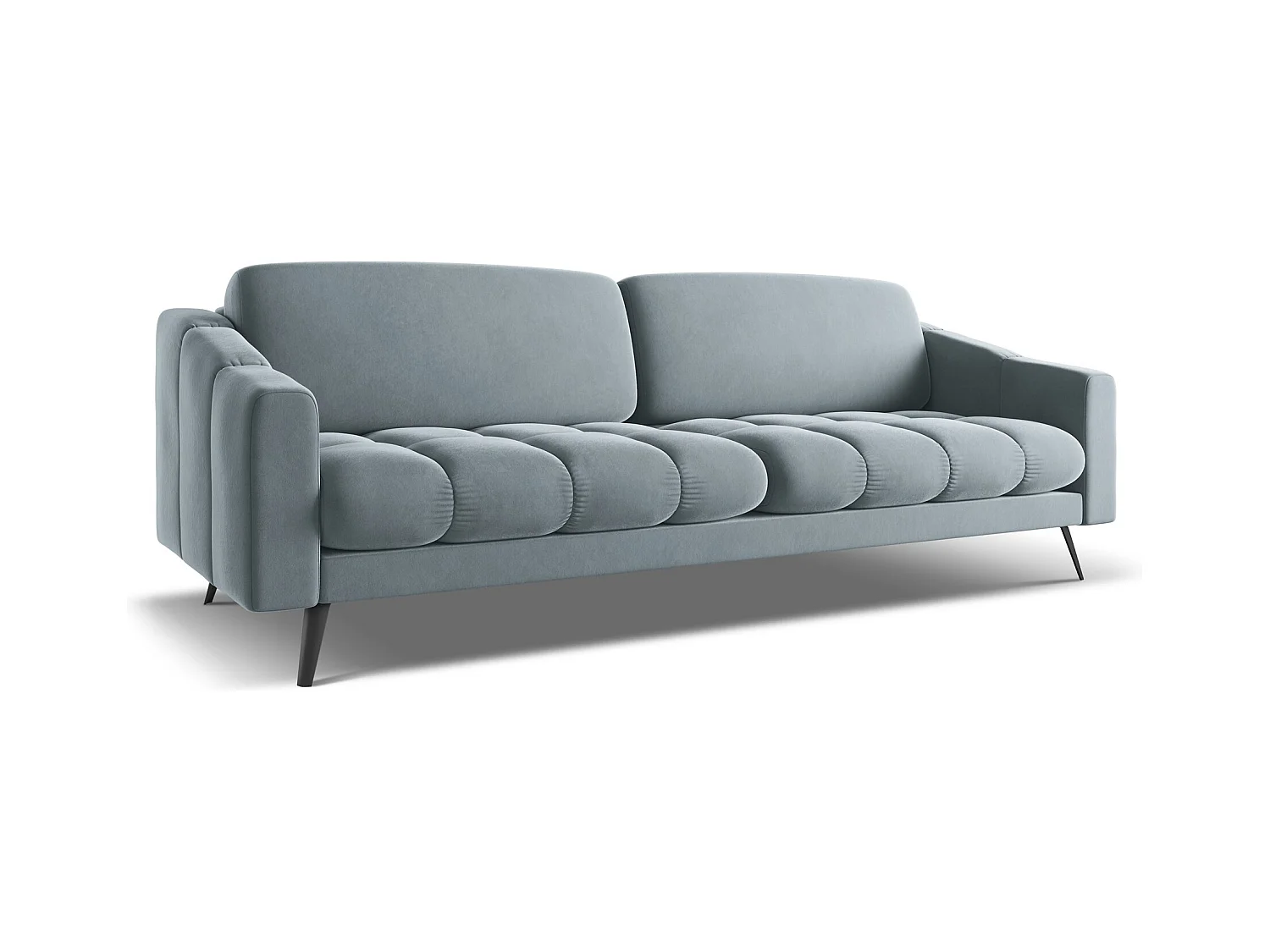 4-Sitzer Sofa - - Samt - Hellblau - NALU