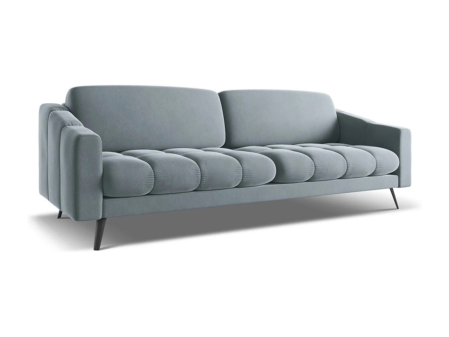 4-Sitzer Sofa - - Samt - Hellblau - NALU