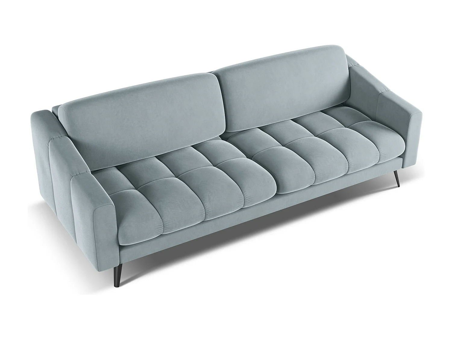 Canapé 4 places en velours - bleu clair - NALU