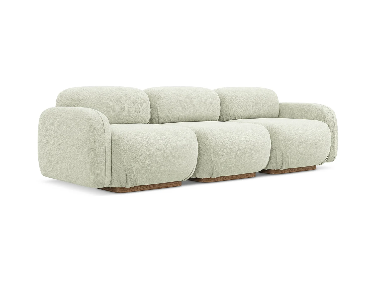 Modulares 4-Sitzer Sofa - - Chenille - Weiß - AILANI