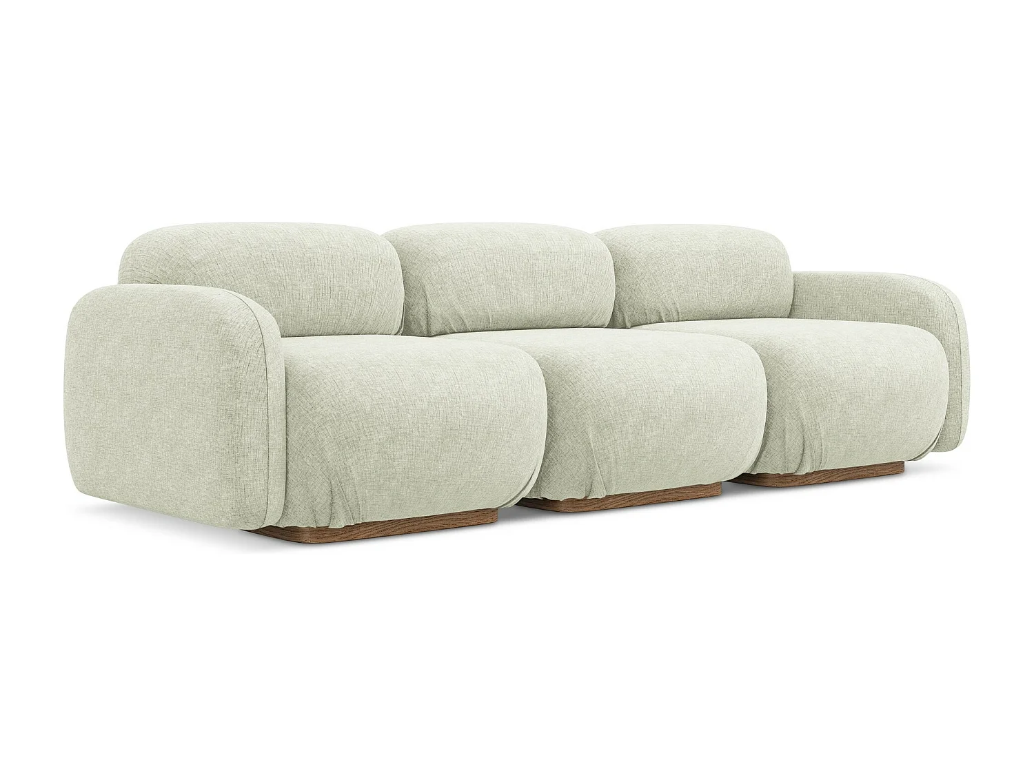 Canapé modulable 4 places en tissu chenille - blanc - AILANI