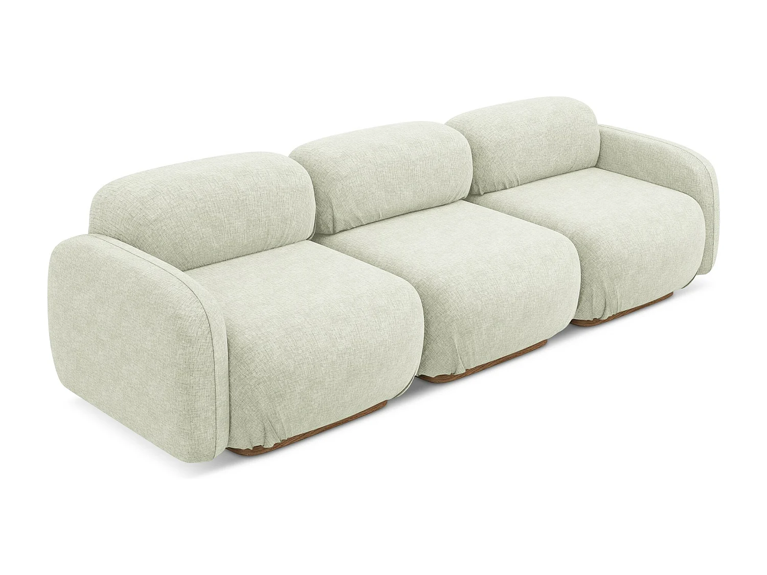 Canapé modulable 4 places en tissu chenille - blanc - AILANI