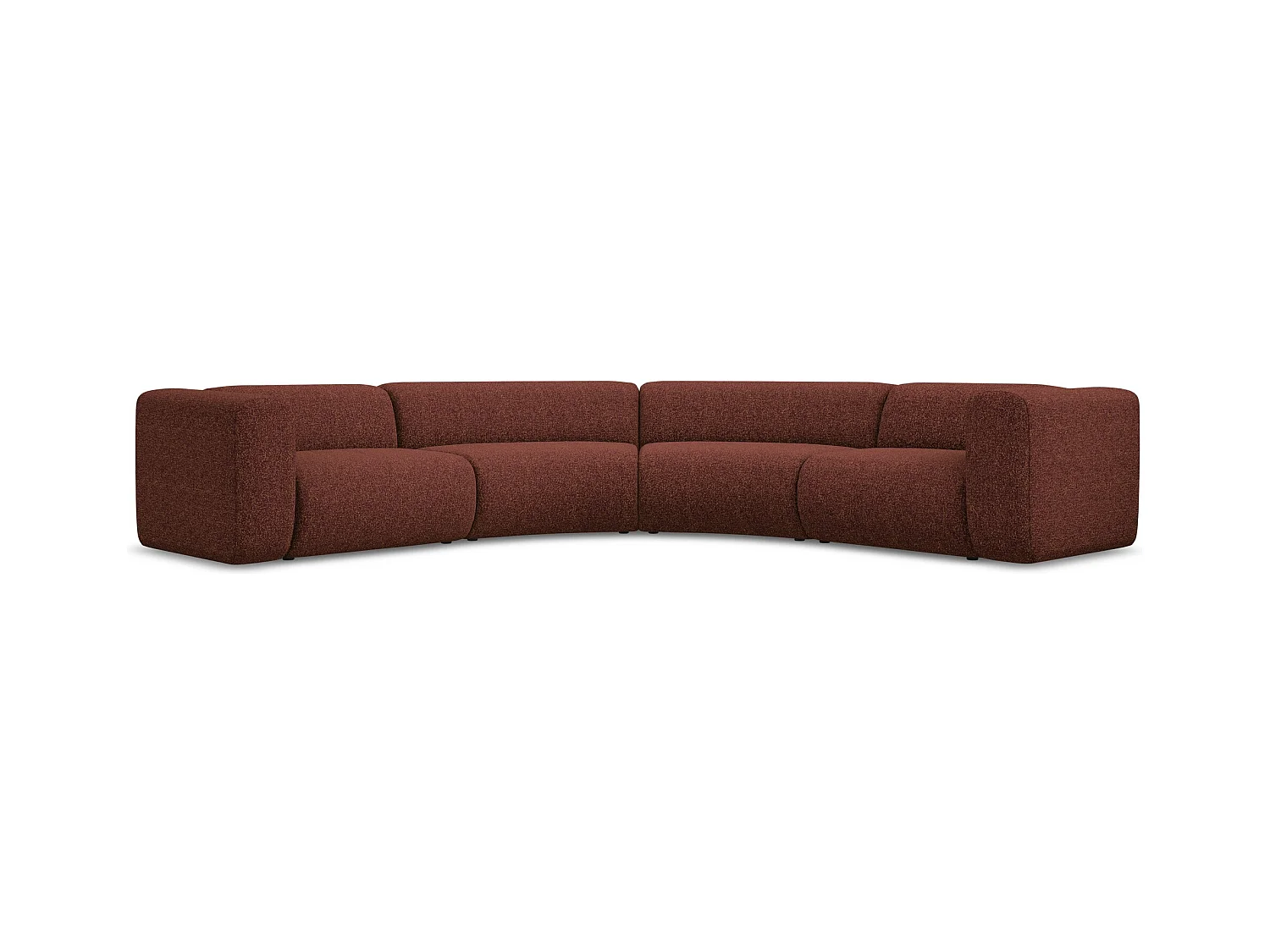 Modulaire hoekbank van bourgondië textuurstof - EKAHI