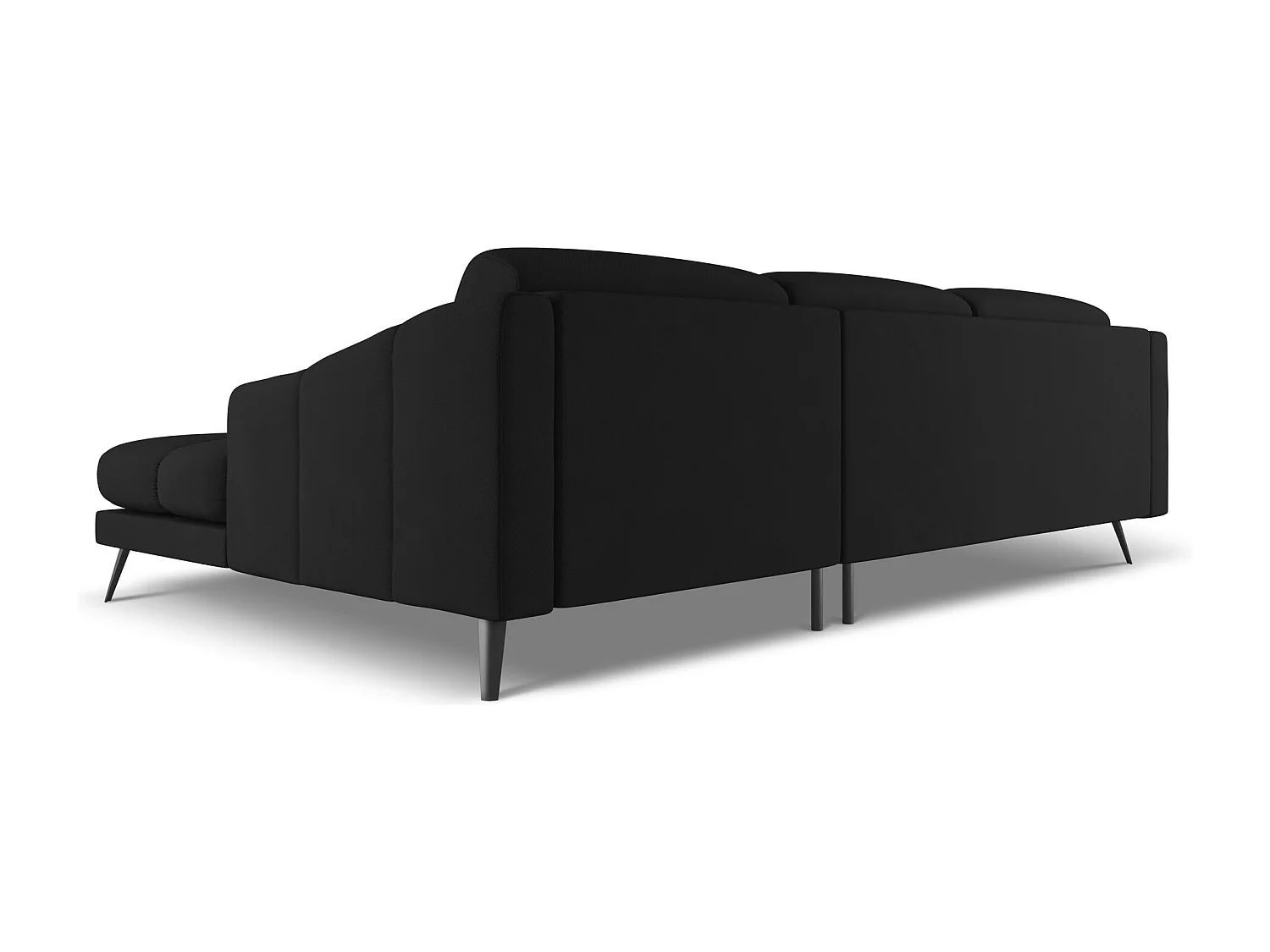 Canapé d'angle droit en tissu chenille - noir - NALU