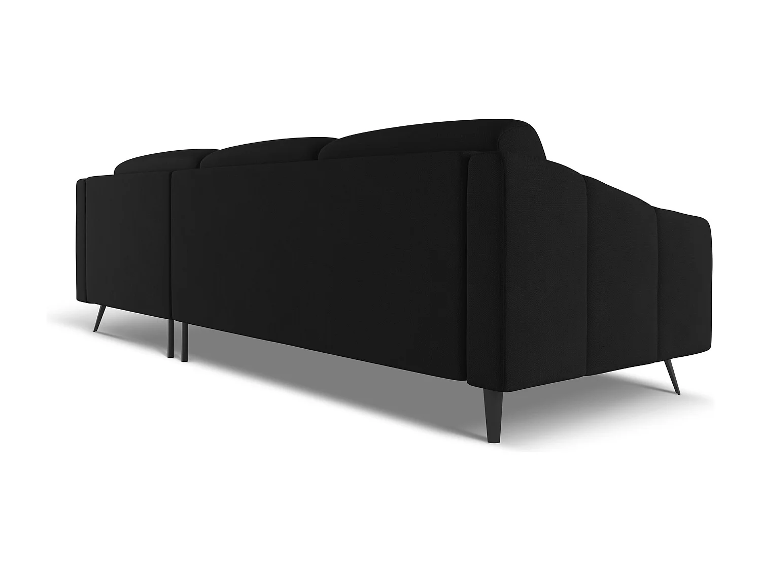 Canapé d'angle droit en tissu chenille - noir - NALU