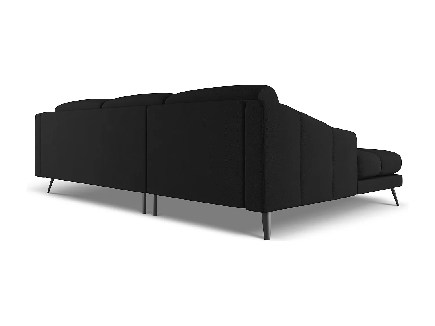 Canapé d'angle droit en tissu chenille - noir - NALU