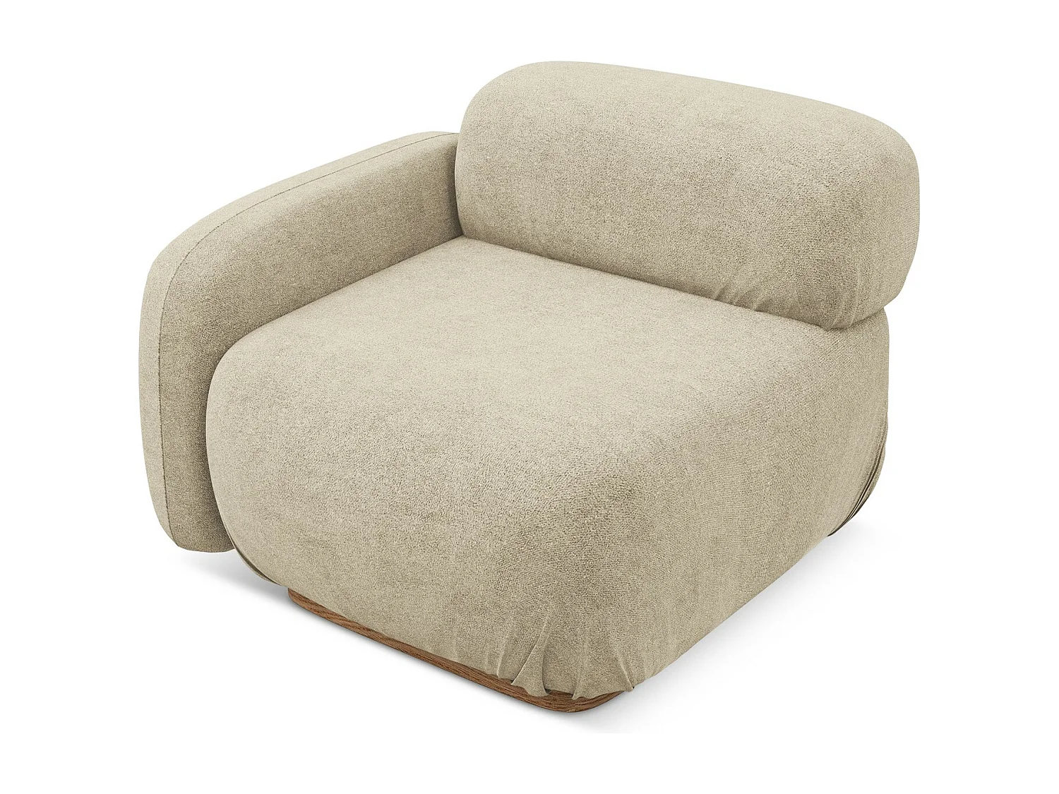 Module avec accoudoirs gauche en tissu bouclette - beige - AILANI