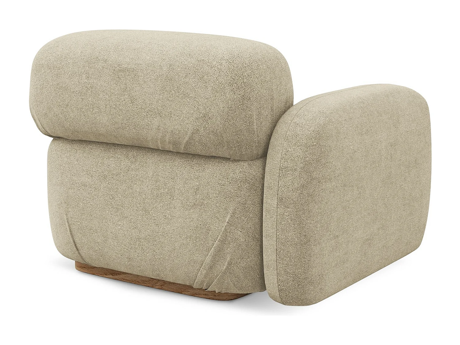 Module avec accoudoirs gauche en tissu bouclette - beige - AILANI