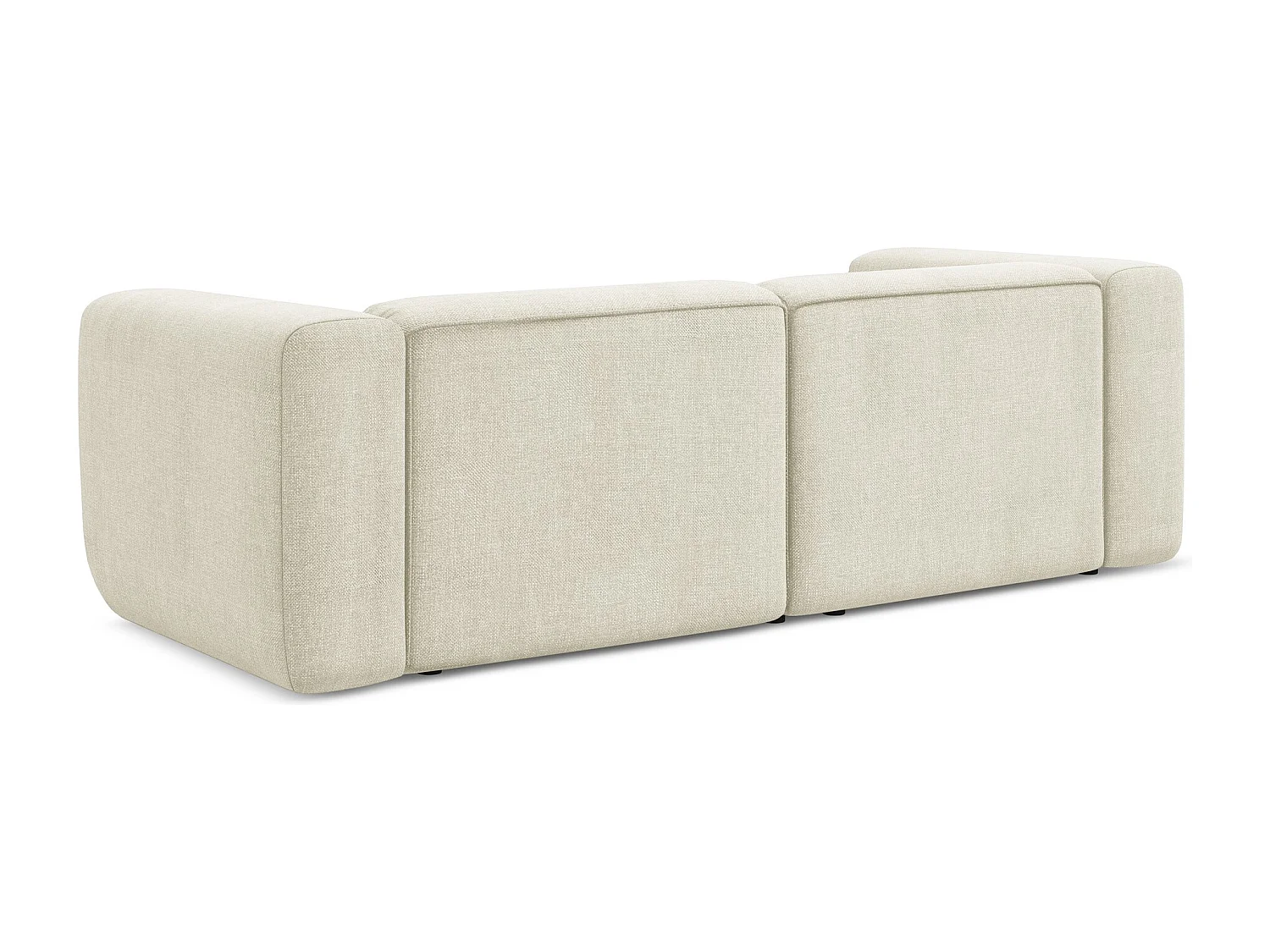 Driezits modulaire bank van beige chenille stof - EKAHI