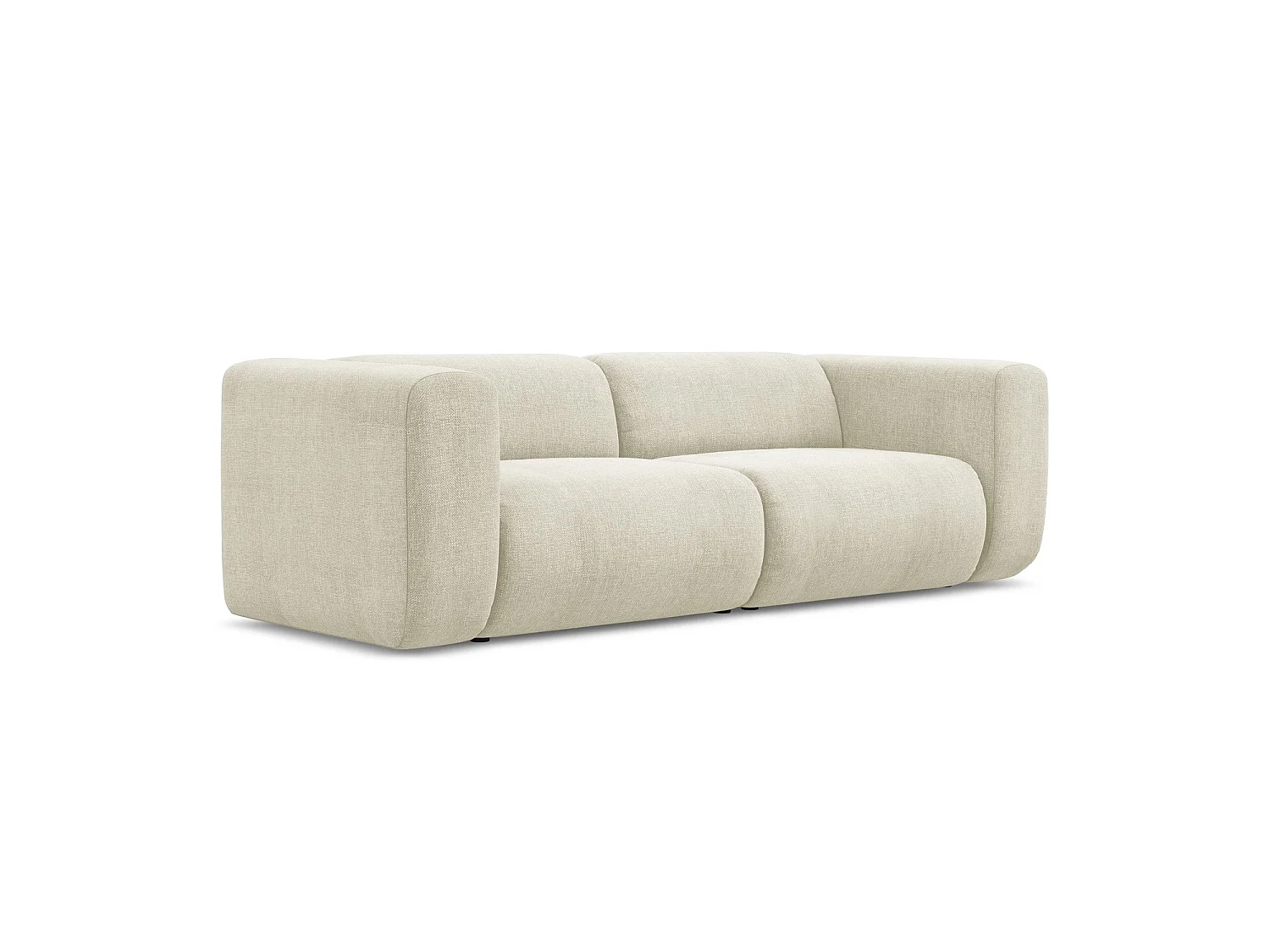Driezits modulaire bank van beige chenille stof - BARI