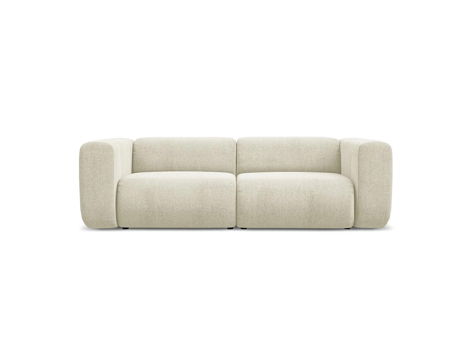 Driezits modulaire bank van beige chenille stof - BARI