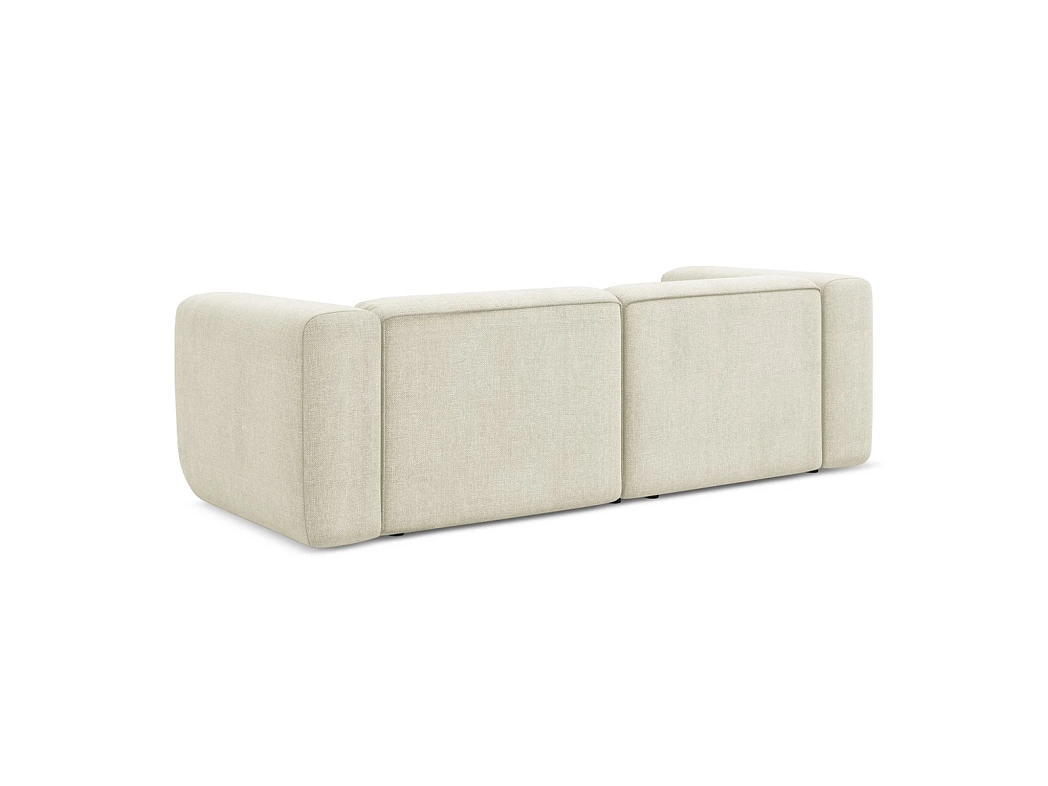Driezits modulaire bank van beige chenille stof - BARI