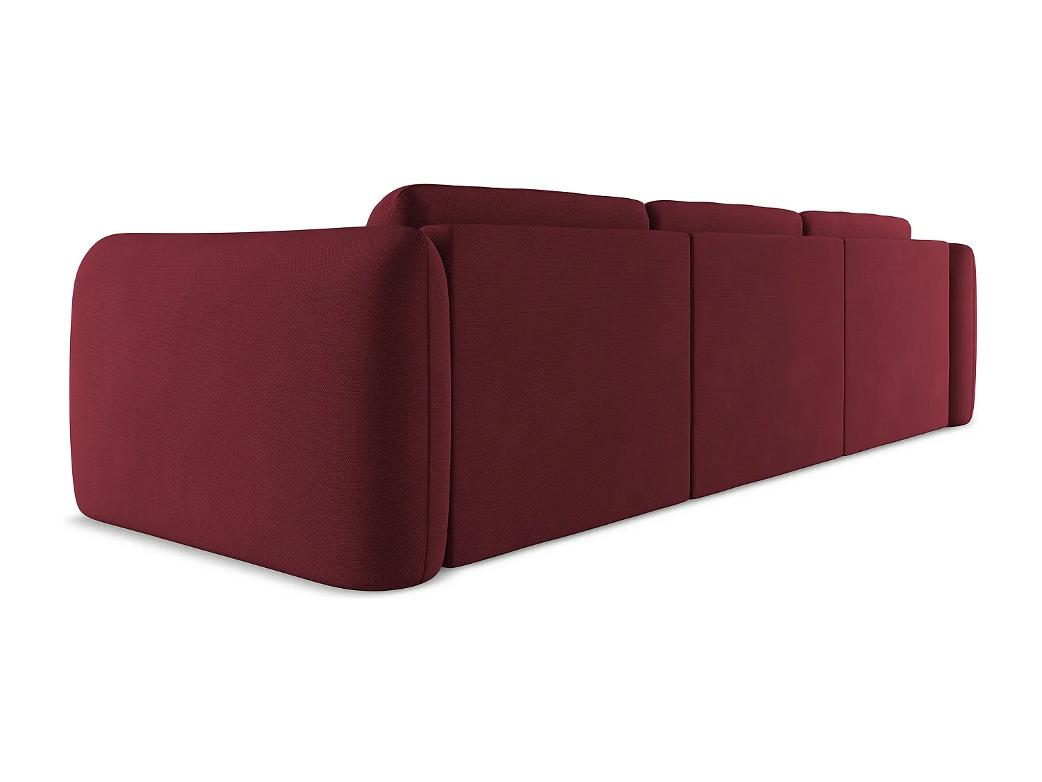 Hoekbank links van bordeaux chenille stof - HOKU