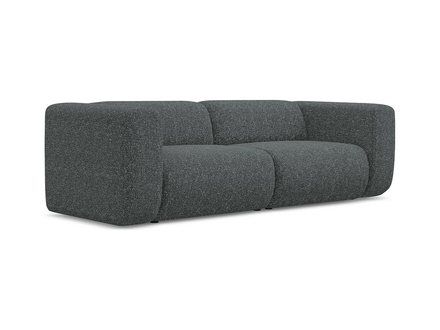 Canapé modulable 3 places en tissu texturé - graphite - EKAHI