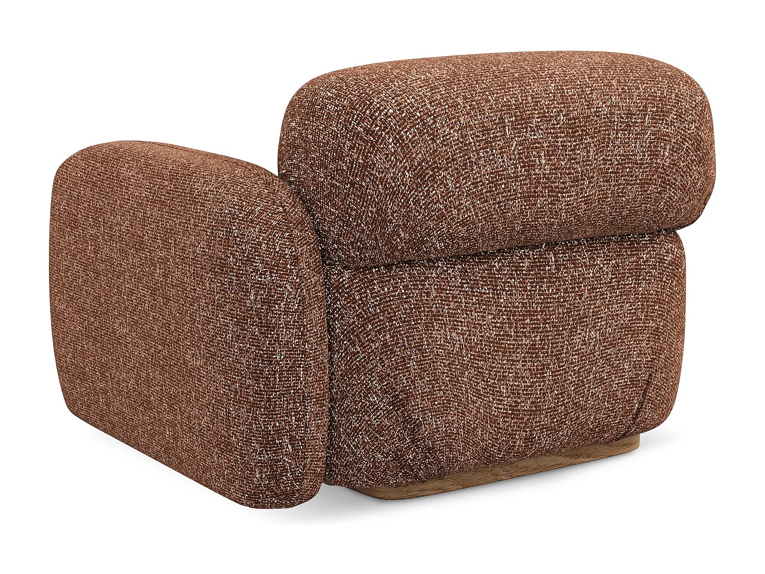 Bankmodule met armleuning rechts van terracotta textuurstof - AILANI