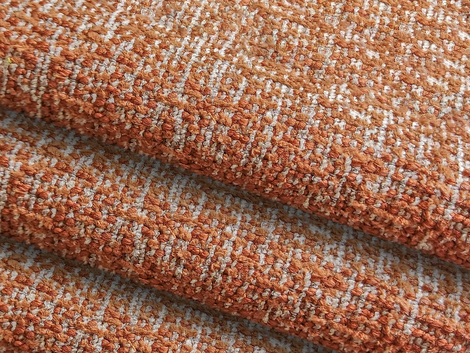 Bankmodule met armleuning rechts van terracotta textuurstof - AILANI