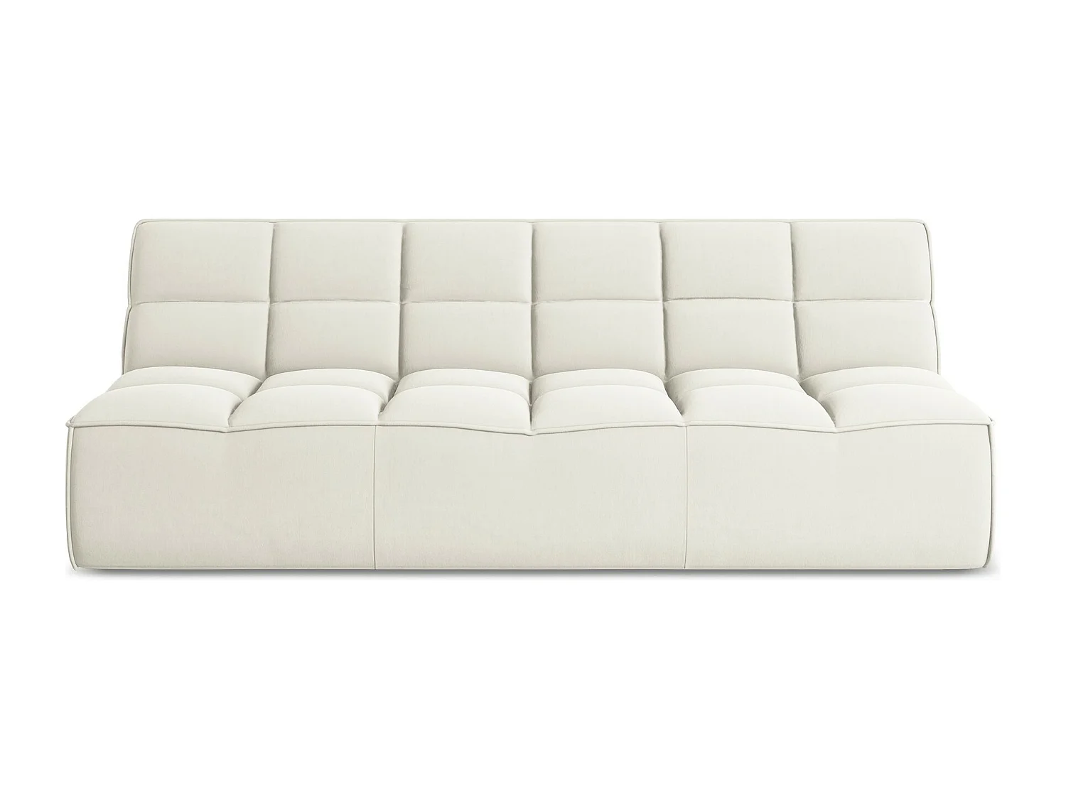 Driezits modulaire bank van lichtbeige velours - KALAI