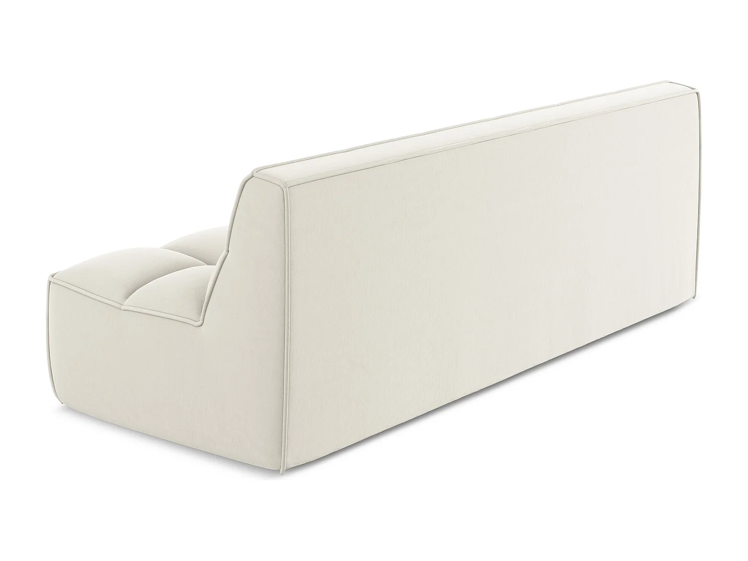 Canapé modulable 3 places en velours - beige clair - KALAI