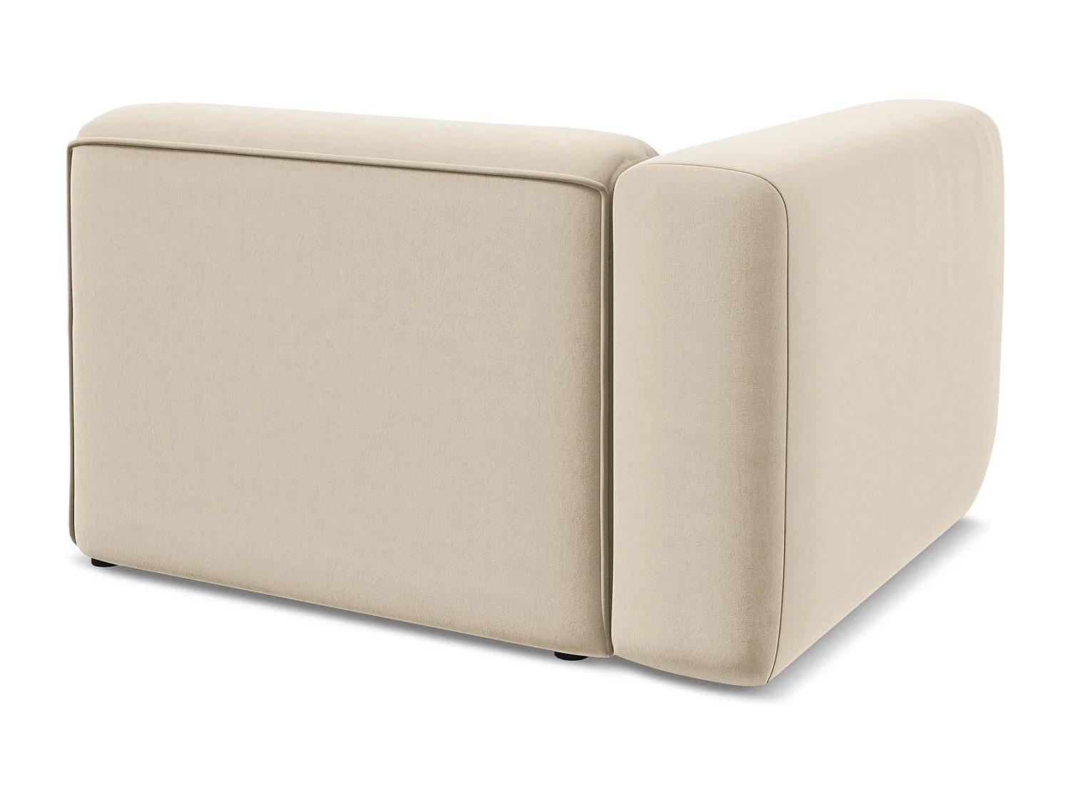 Module avec accoudoirs gauche en velours - beige clair - EKAHI