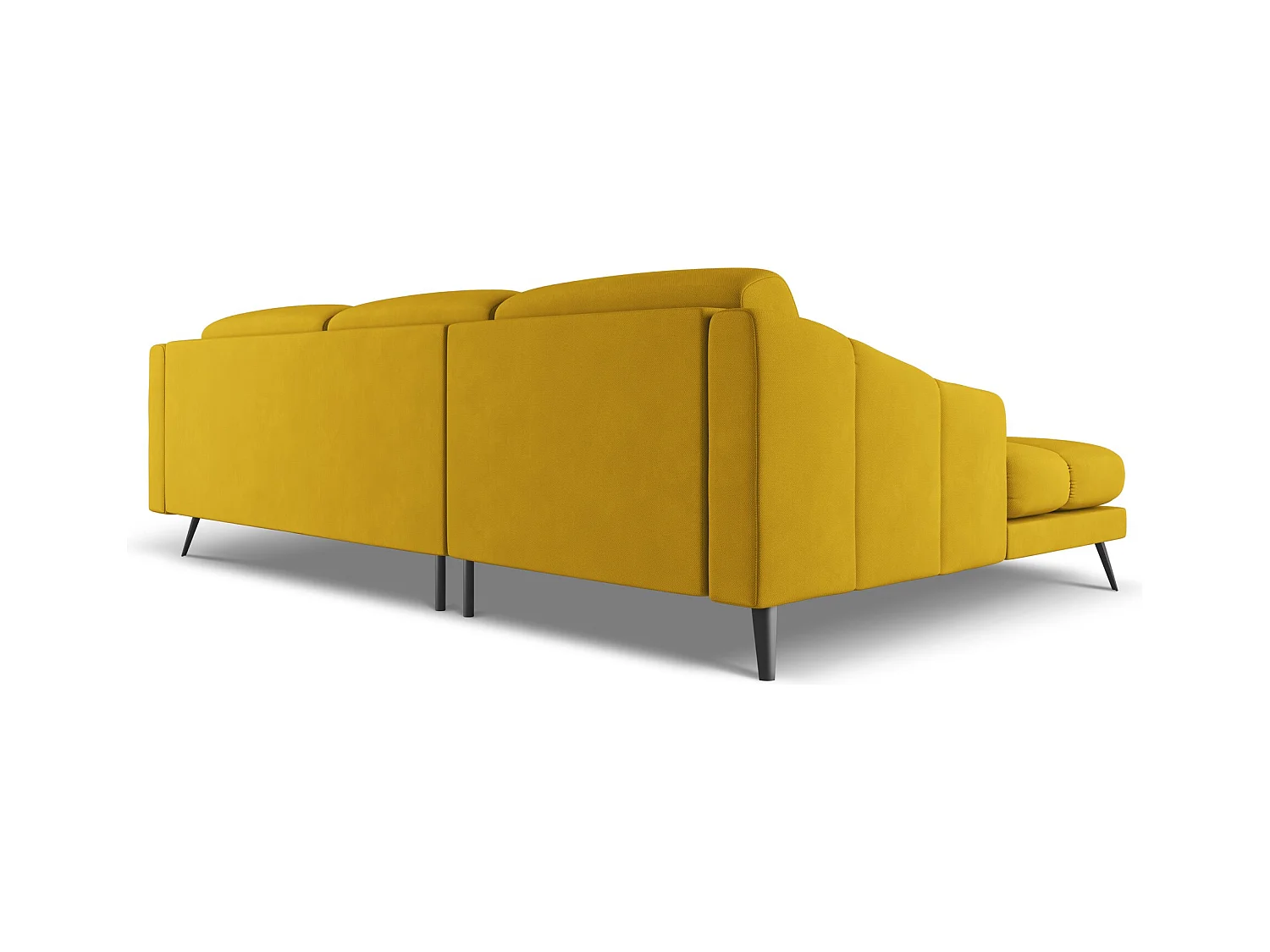 Ecksofa - Ecke Rechts - Chenille - Senf - NALU