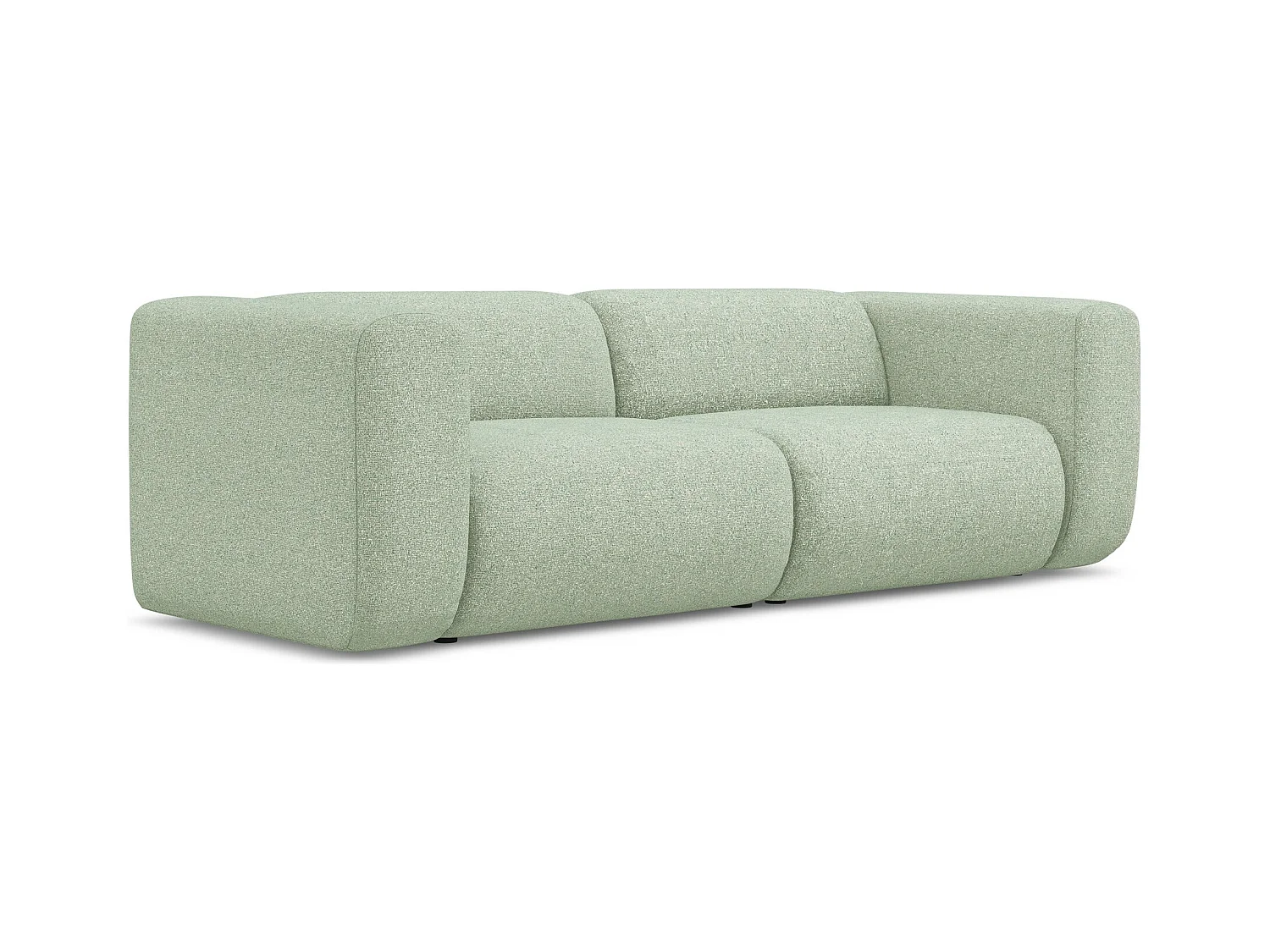 Canapé modulable 3 places en tissu texturé - vert clair - EKAHI
