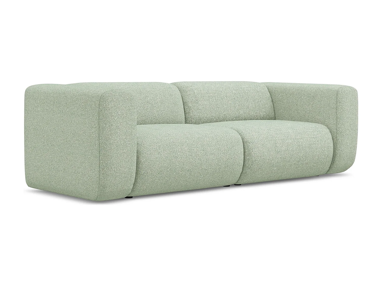 Canapé modulable 3 places en tissu texturé - vert clair - EKAHI