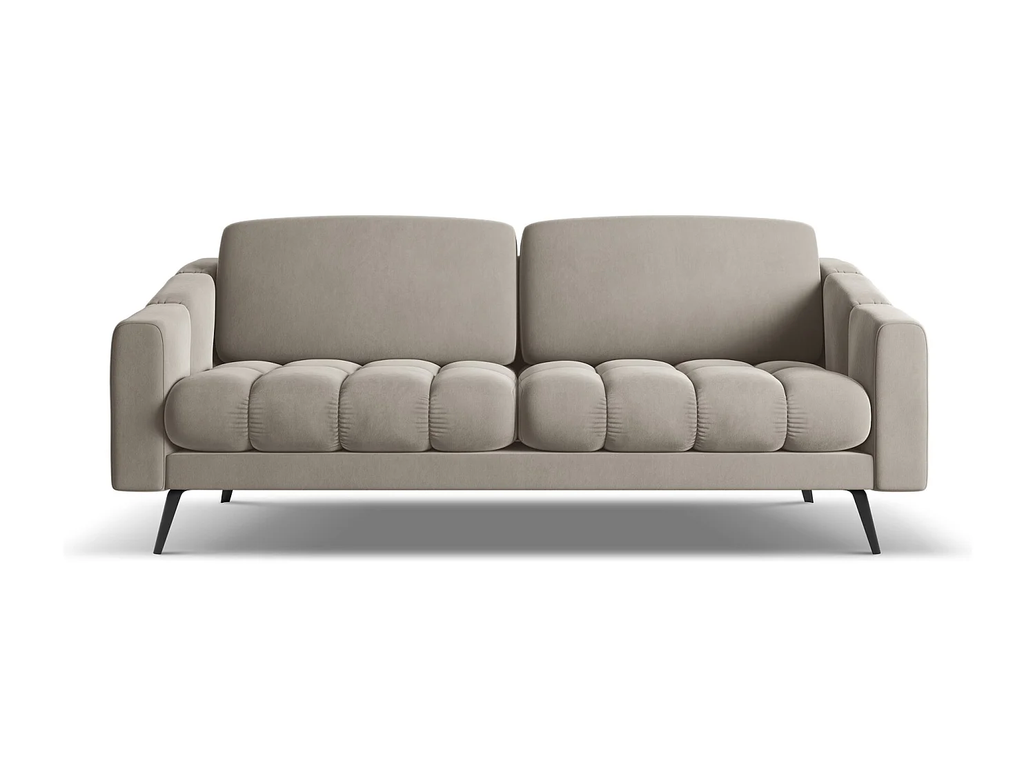 Driezitsbank van taupe velours - NALU