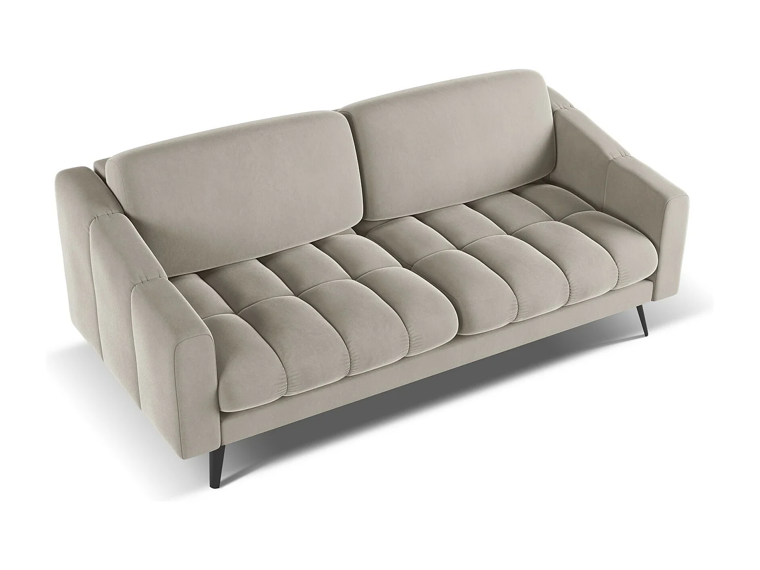 Driezitsbank van taupe velours - NALU