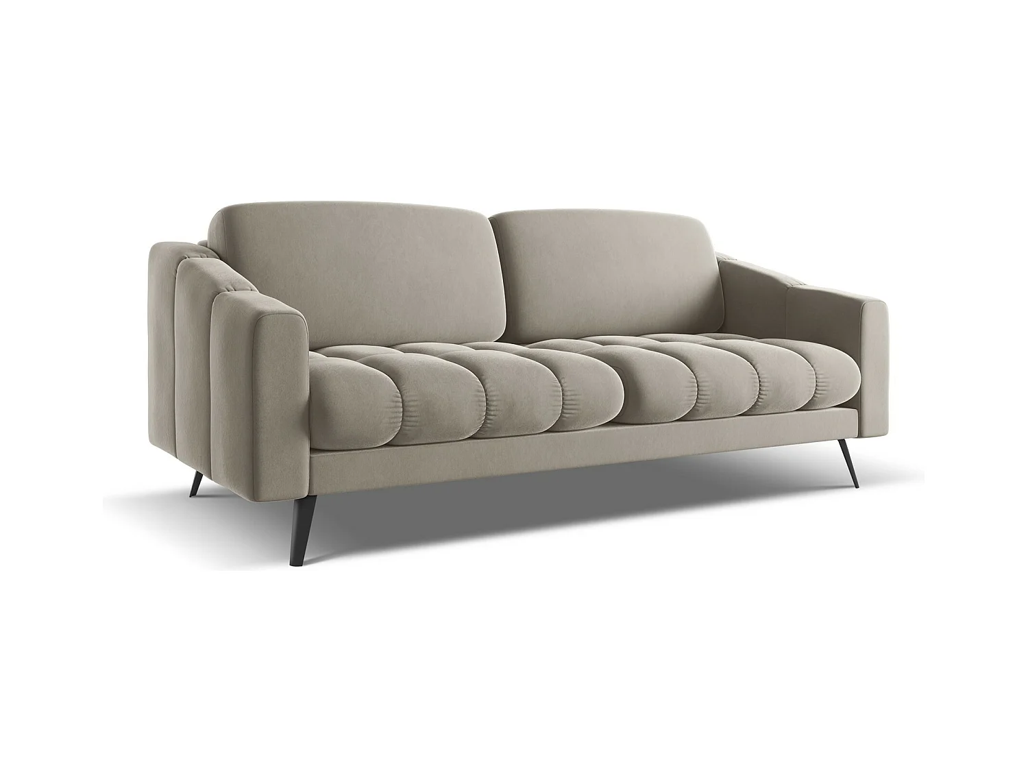 3-Sitzer Sofa - - Samt - Taupe - NALU