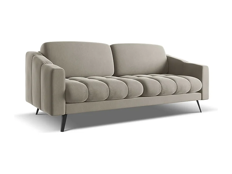 Canapé 3 places en velours - taupe - NALU