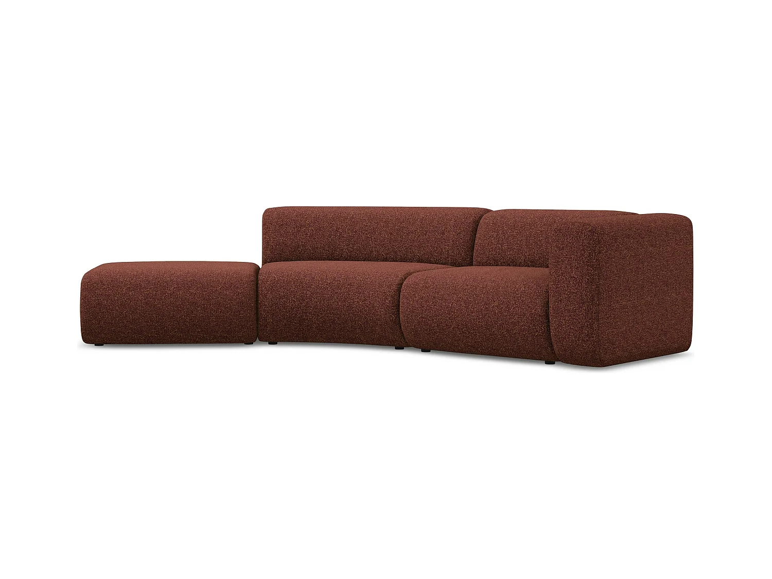 4-Sitzer Sofa Links - - Strukturstoff - Burgund - EKAHI