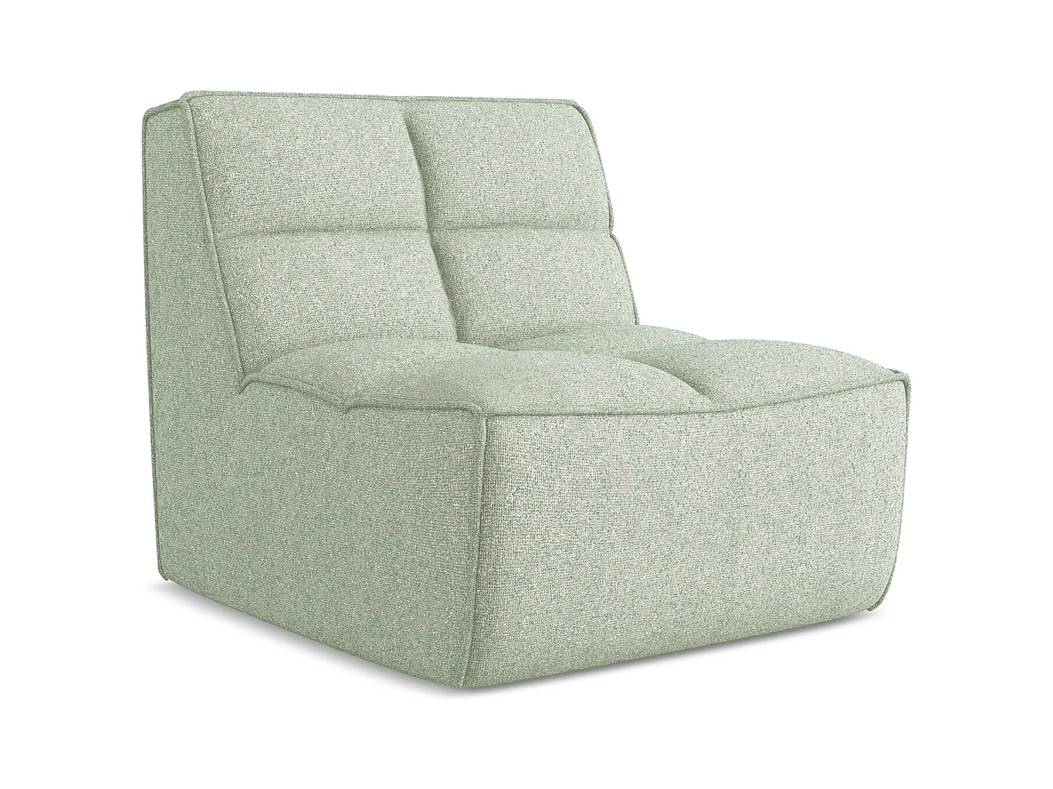 Fauteuil pour canapé modulable en tissu texturé - vert clair - KALAI