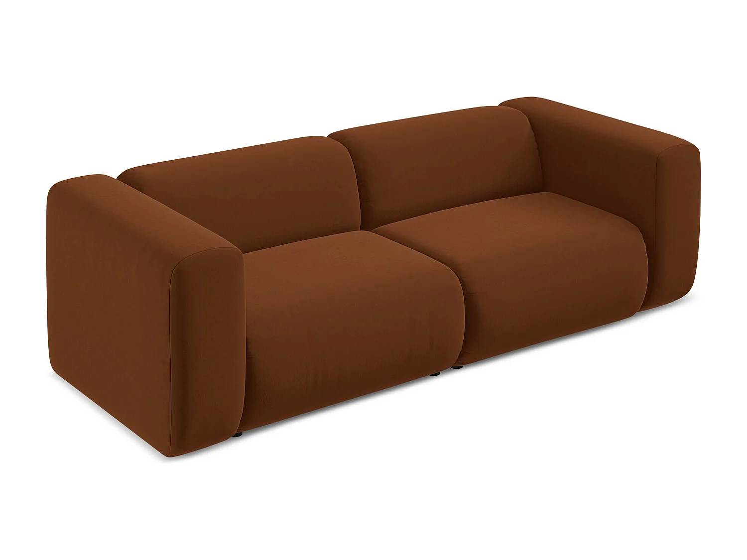 Modulares 3-Sitzer Sofa - - Samt - Terrakotta - EKAHI