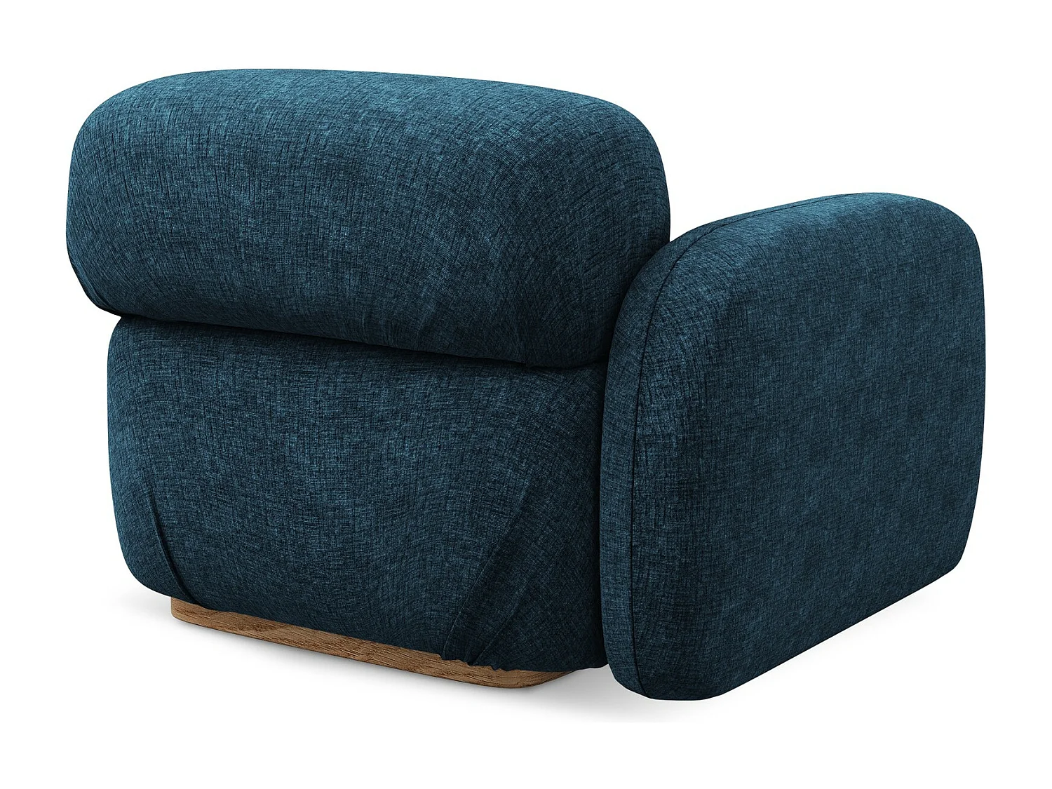 Module avec accoudoirs gauche en tissu chenille - bleu royal - AILANI