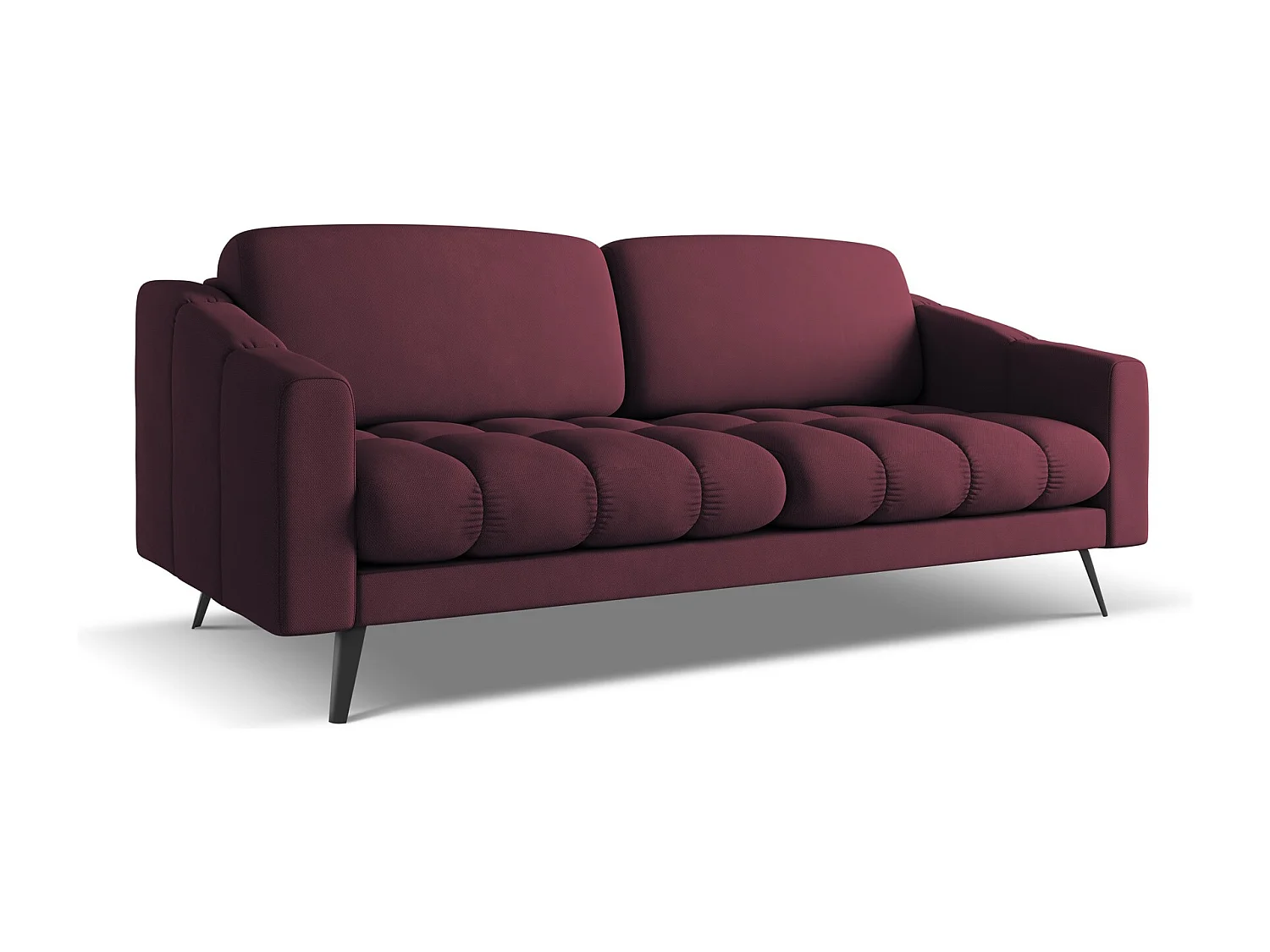 3-Sitzer Sofa - - Chenille - Rotwein - NALU