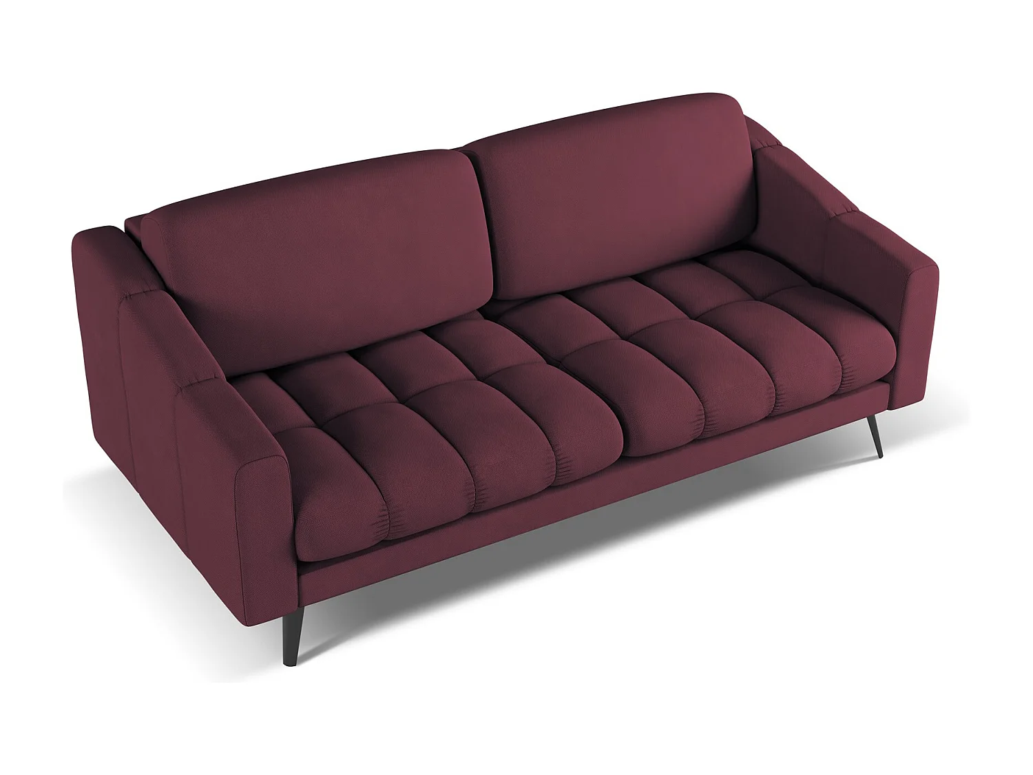 Canapé 3 places en tissu chenille - bordeaux - NALU