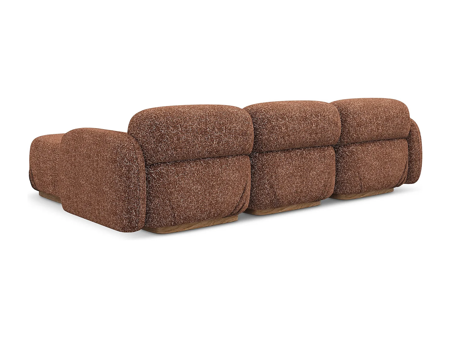 Omkeerbare modulaire hoekbank van terracotta textuurstof - AILANI